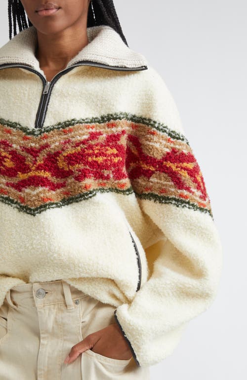 Isabel Marant Étoile Marner Oversize Half Zip Sweater In Neutral