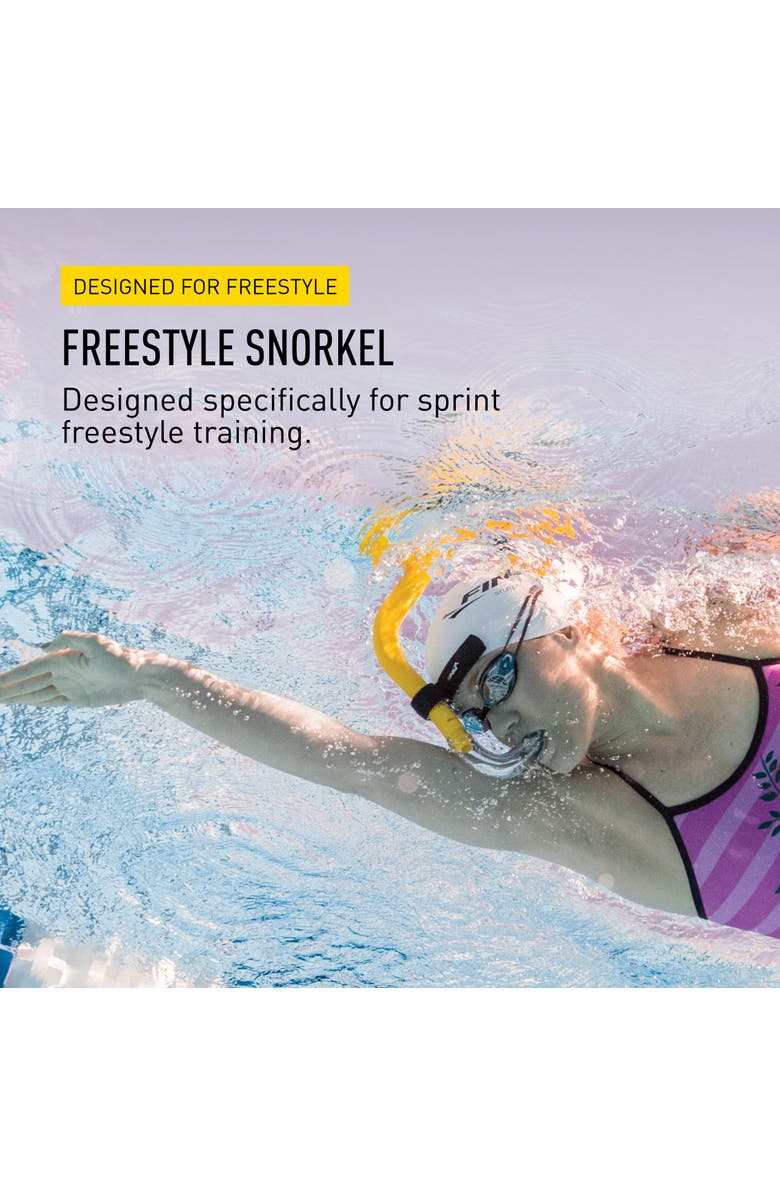 FINIS Freestyle Center Mount Swim Snorkel Sprint Training Snorkel Promotes Proper Head Position, Alternate, color, Yellow