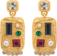 Reiss Skylin Crystal Rectangle Drop Earrings