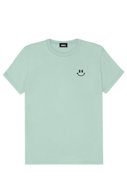 Dalix Smile Face Tee In Dusty Blue