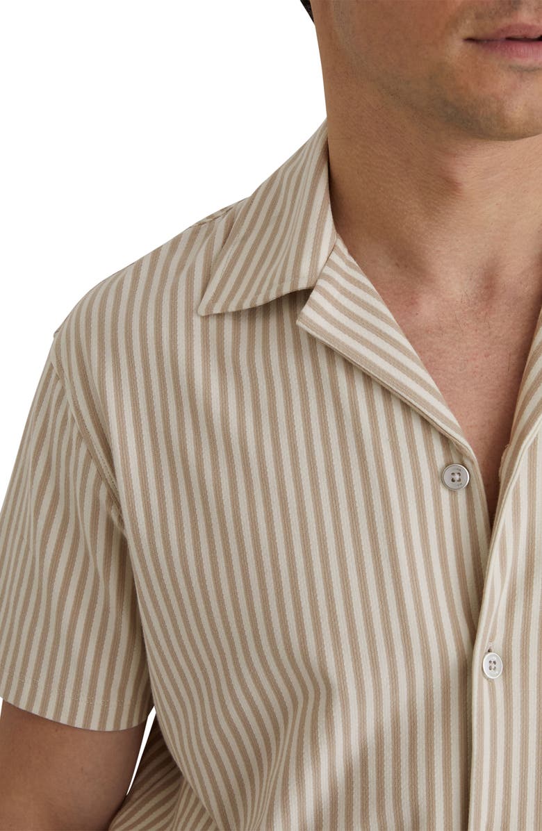 Reiss Aurelia Stripe Cotton Blend Camp Shirt, Alternate, color,