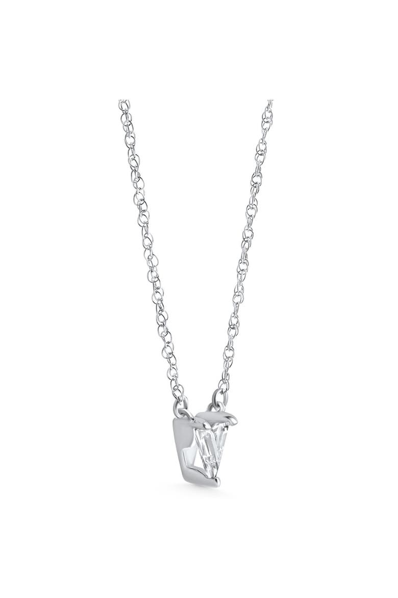 Diamond "V" Initial Pendant 18" Necklace 14K Gold Lab Grown, Alternate, color, 14k White Gold
