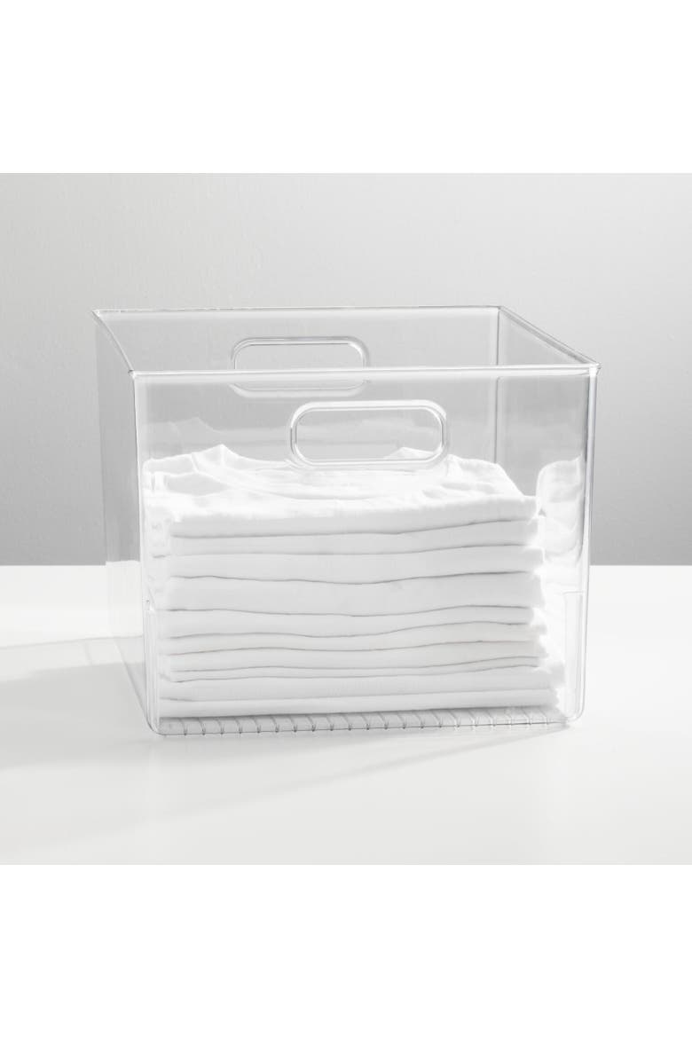 miDesign Plastic Closet Storage Organizer Container Bin, Handles - 4 Pack, USA Made, Alternate, color, Clear