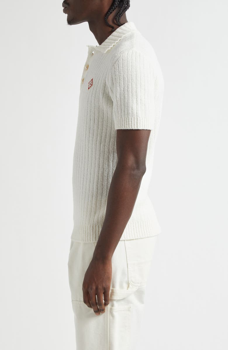 Casablanca Bouclé Rib Polo, Alternate, color, White