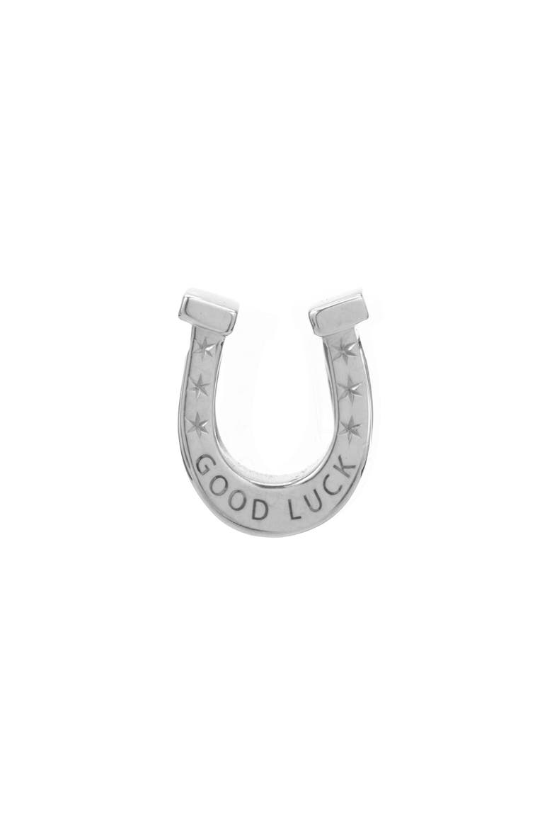 Good Luck Horseshoe Charm, Alternate, color, STERLING SILVER