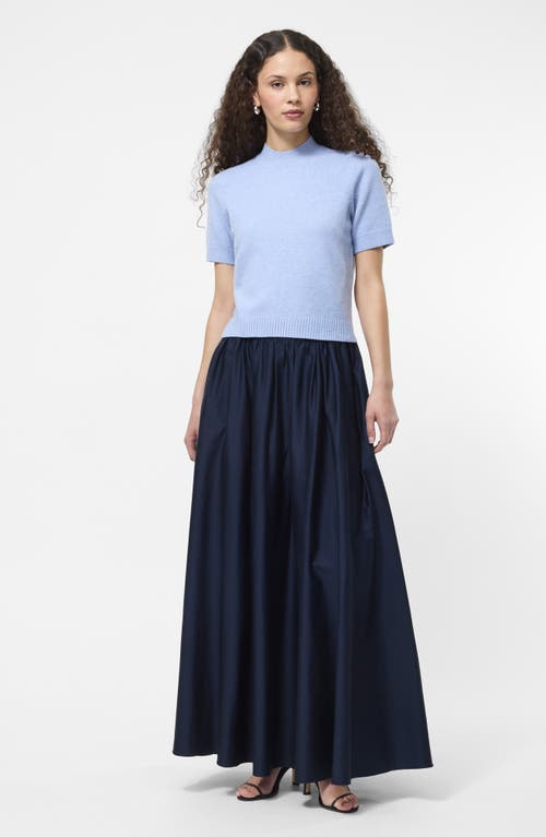 French Connection Vhari Short Sleeve Crop Sweater In Blue