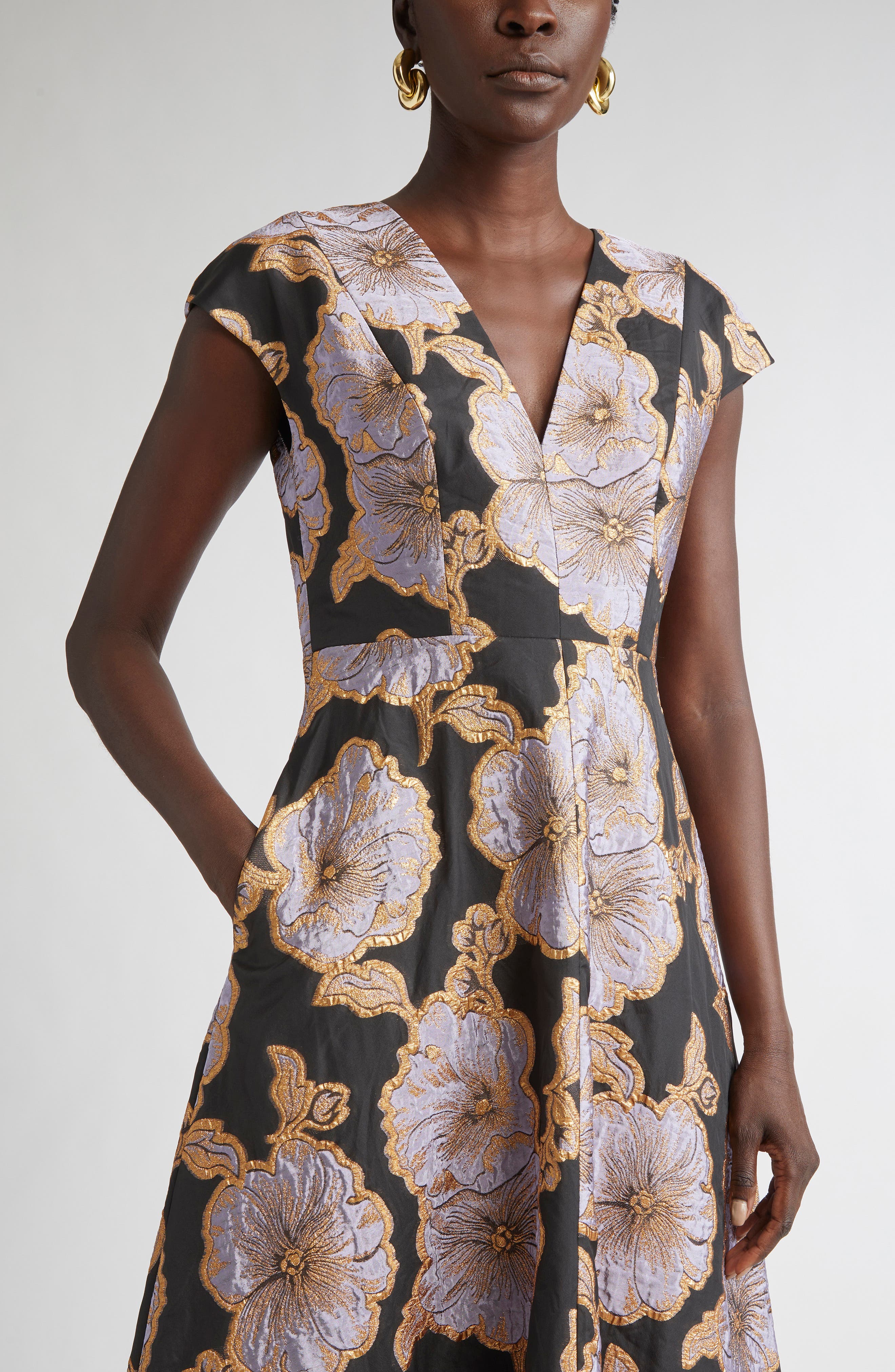 Vida Poppy Floral Jacquard A-Line Dress (Women) | Nordstrom