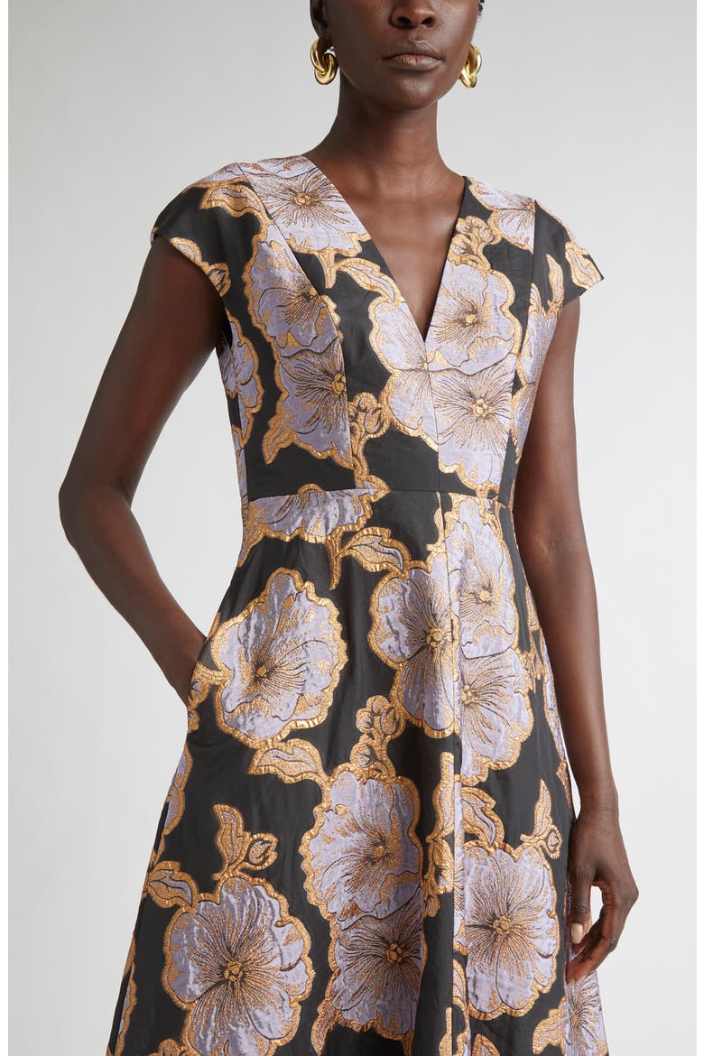 Vida Poppy Floral Jacquard A-Line Dress (Women) | Nordstrom