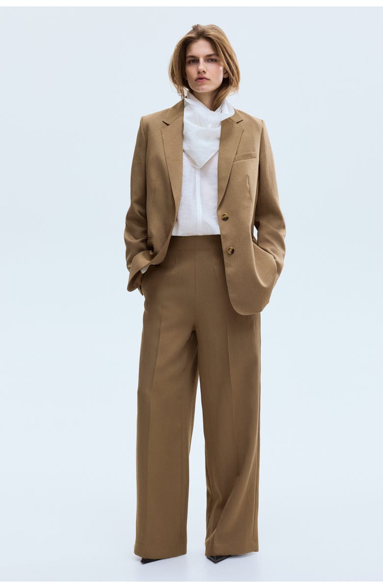 H&M Tailored Twill Trousers, Alternate, color, Dark Beige