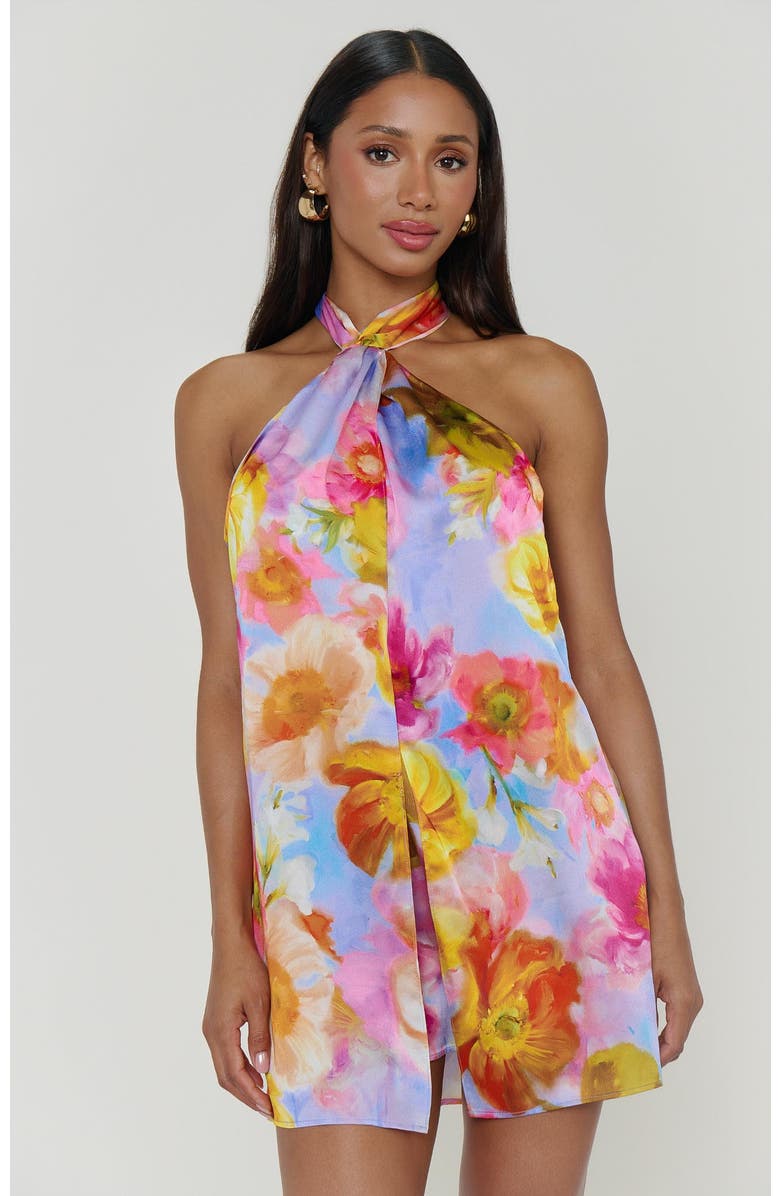 Show Me Your Mumu Twist Mini Dress, Main, color, Brushed Blooms