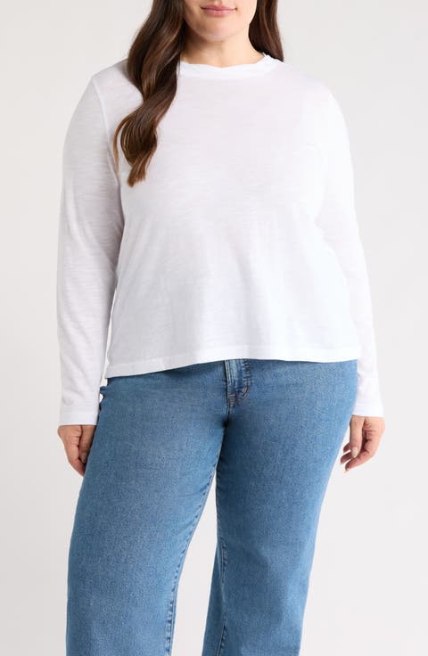 Twist Crewneck Long Sleeve T-Shirt (Plus)