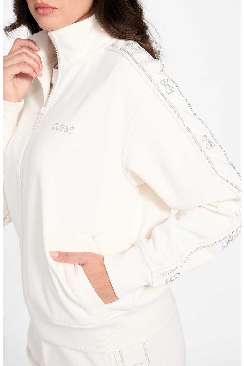 Octavia High Neck Full Zip Sweatshirt, Alternate, color, WHITE