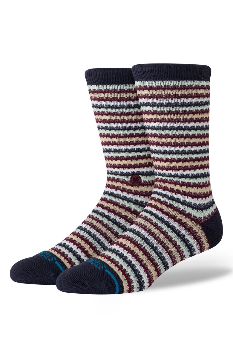 Stance Chiclets Waffle Knit Crew Socks, Alternate, color, Navy