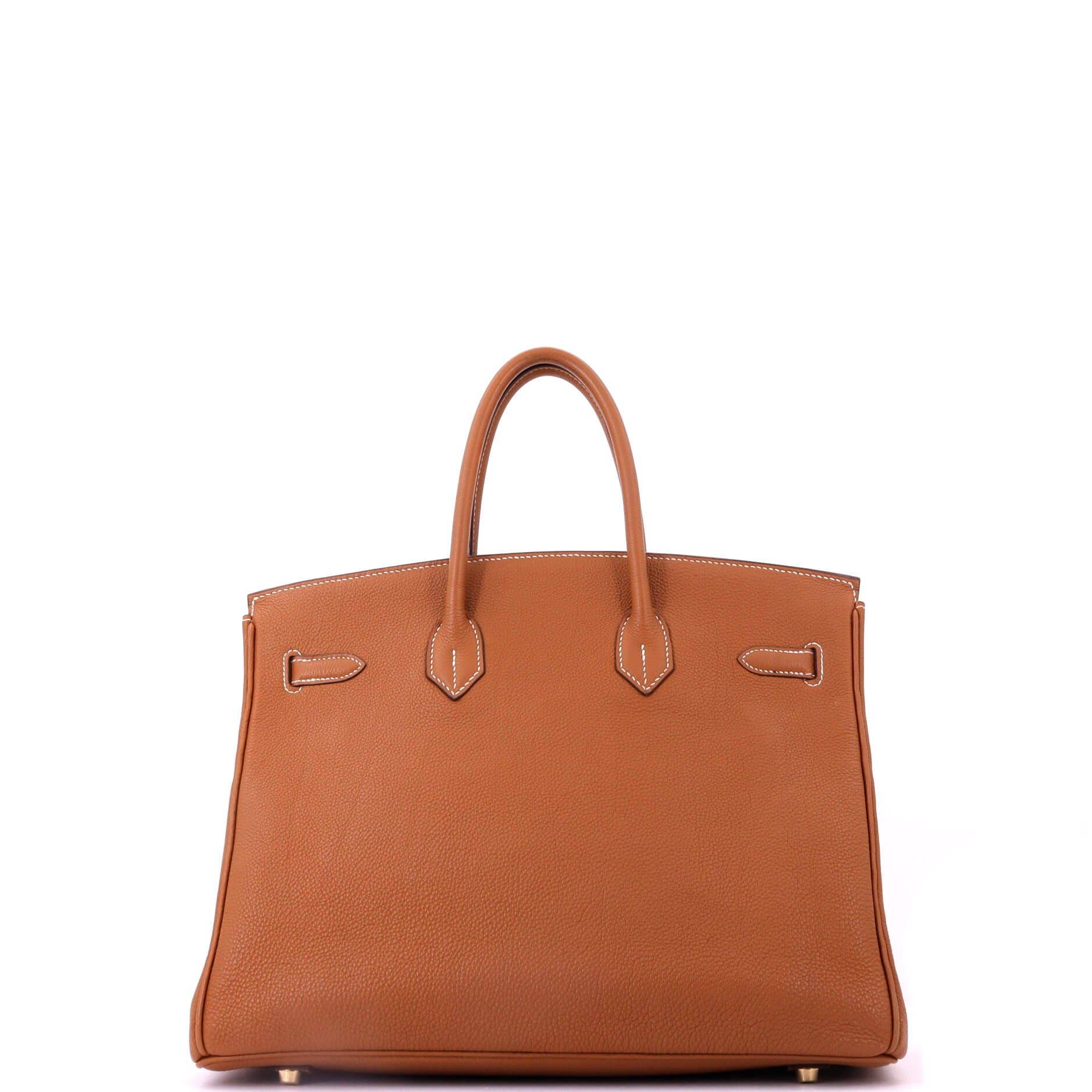Pre-Owned Hermes Birkin Handbag Brown Fjord with Gold Hardware 35, Alternate, color, Gold