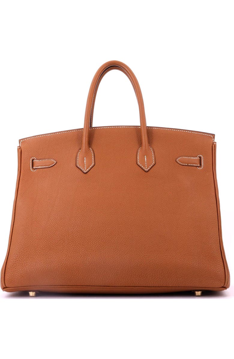 Pre-Owned Hermes Birkin Handbag Brown Fjord with Gold Hardware 35, Alternate, color, Gold