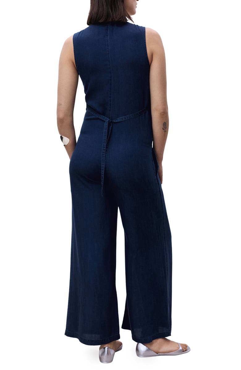 MANGO Chambray Maternity Jumpsuit, Alternate, color, Dark Blue