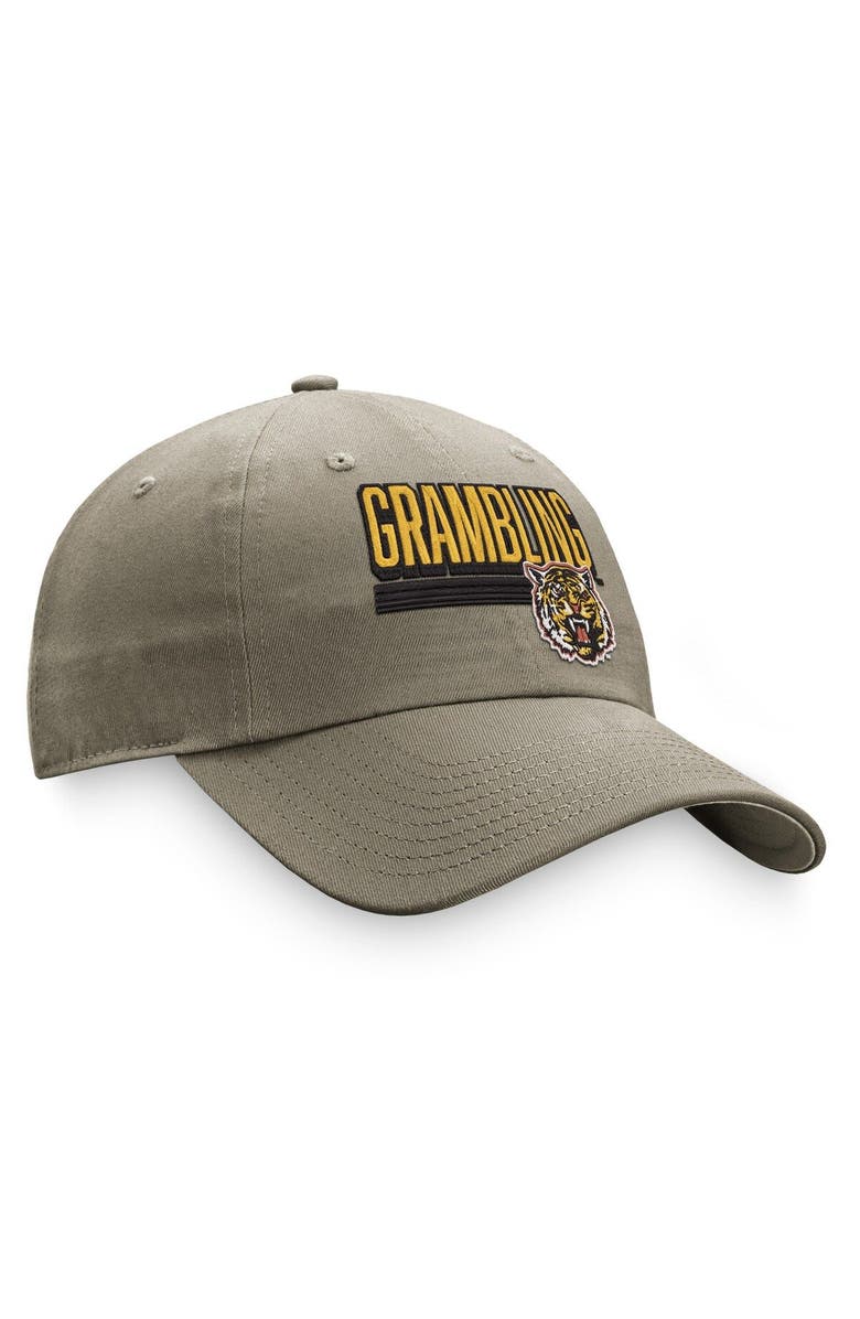 TOP OF THE WORLD Men's Top of the World Khaki Grambling Tigers Slice Adjustable Hat, Alternate, color, 