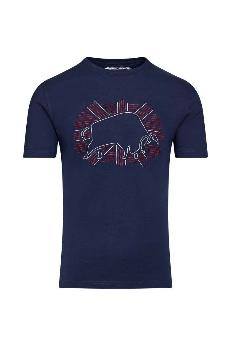 Outburst Union Jack Bull T-Shirt, Alternate, color, Navy