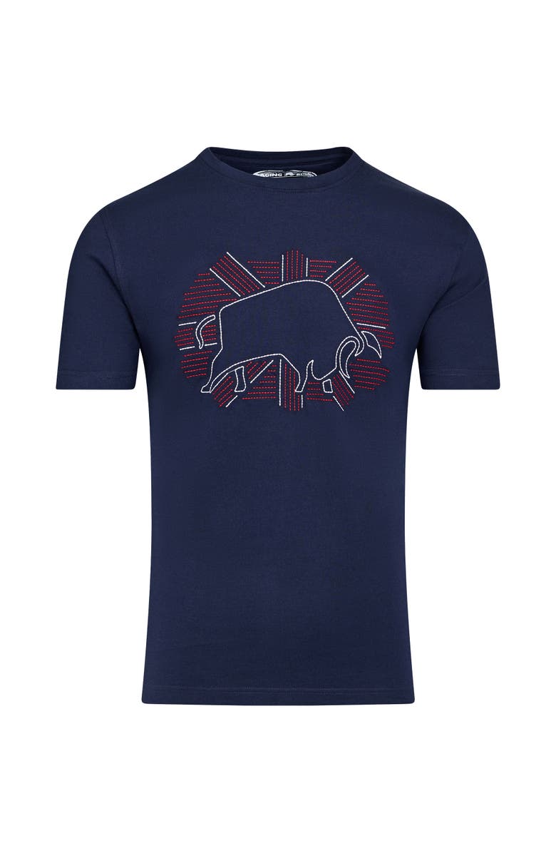 Raging Bull Outburst Union Jack Bull T-Shirt, Alternate, color, Navy