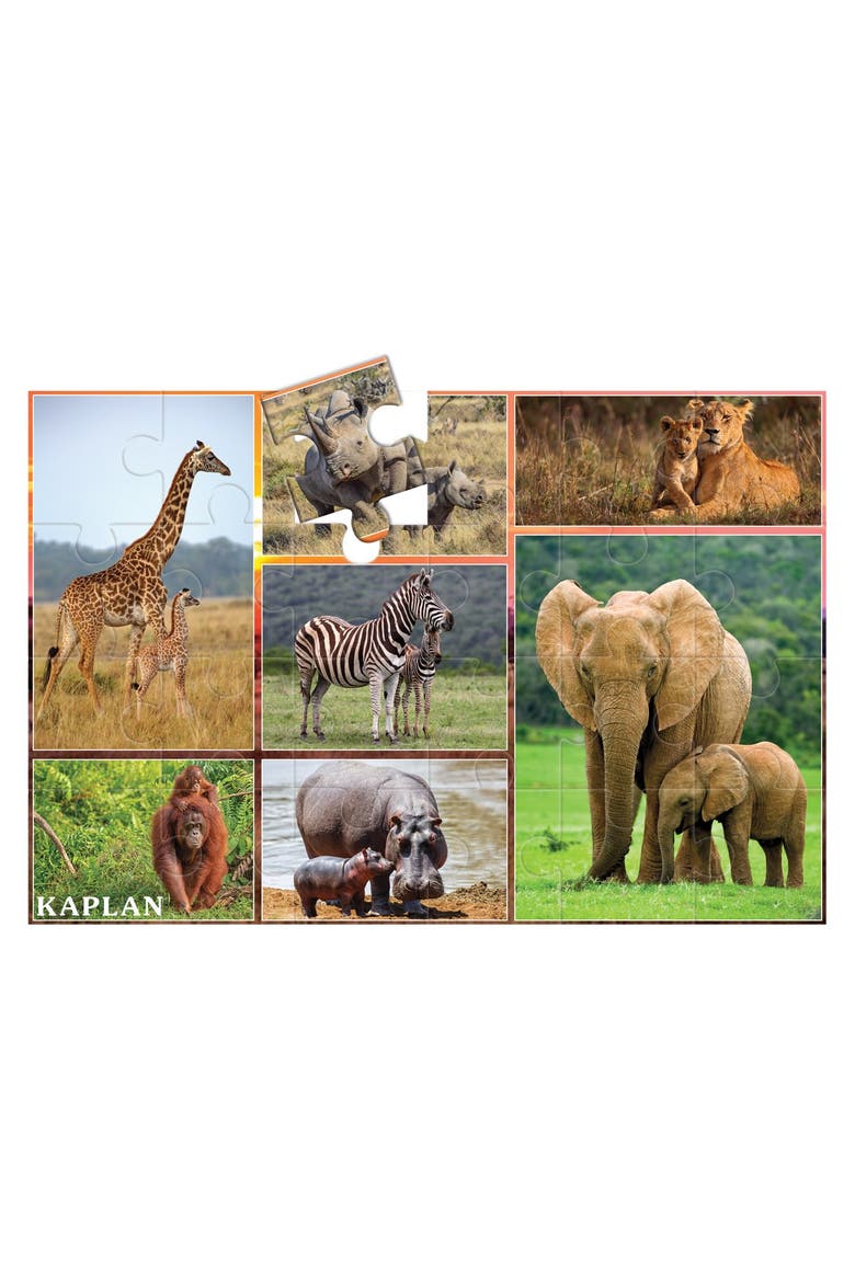 Wild Animal Mother and Baby Floor Puzzle - 24 Pieces, Alternate, color, Multicolored