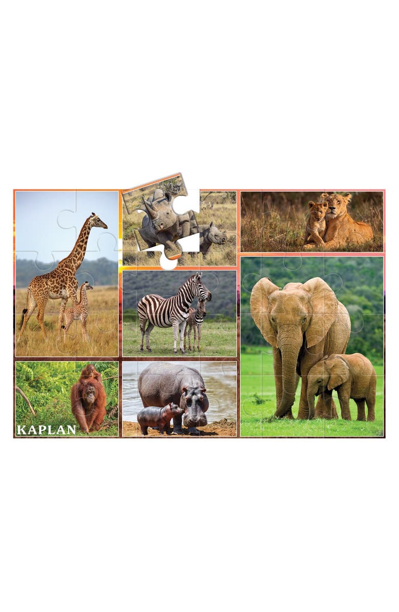 Kaplan Early Learning Company Wild Animal Mother and Baby Floor Puzzle - 24 Pieces, Alternate, color, Multicolored