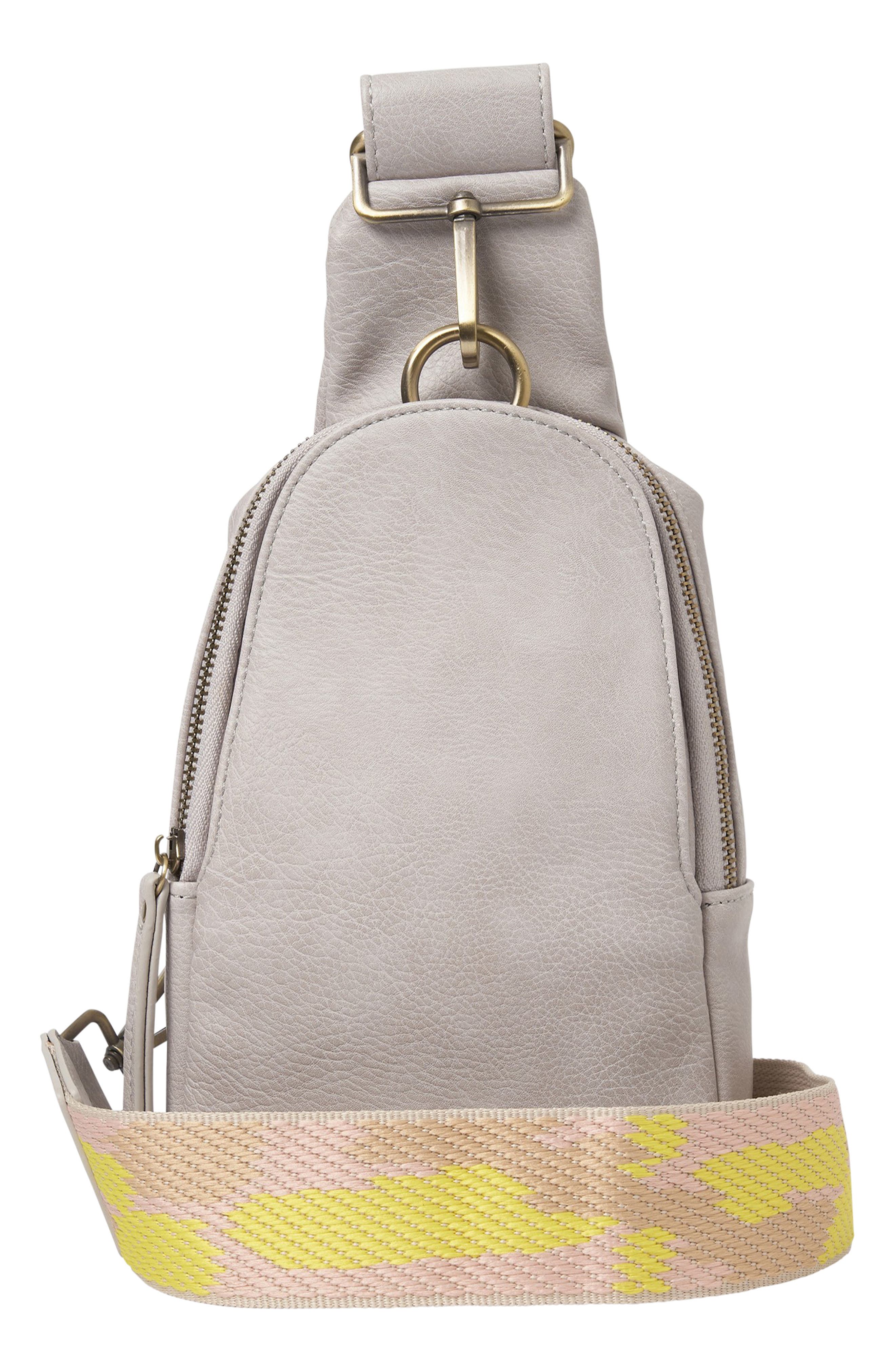 Urban Originals Liberty Vegan Leather Messenger Bag, Main, color, Grey/ Pink