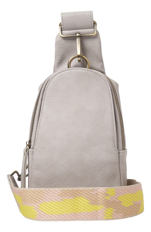 Urban Originals Liberty Vegan Leather Messenger Bag in Grey/Pink at Nordstrom