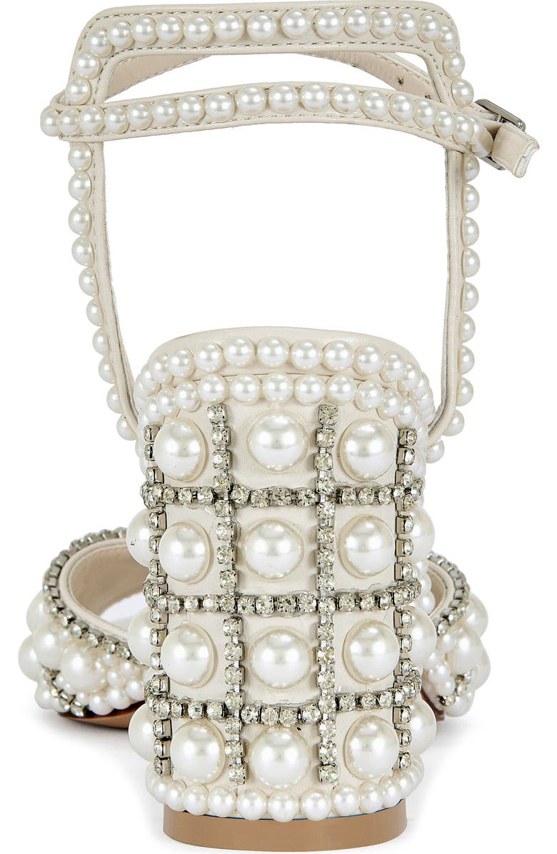 AZALEA WANG Esteva Crystal Studded Ankle Strap Sandal, Alternate, color, White