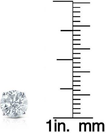 2 Ct TW Round Lab Grown Diamond Studs 14K Gold With Screw Backs