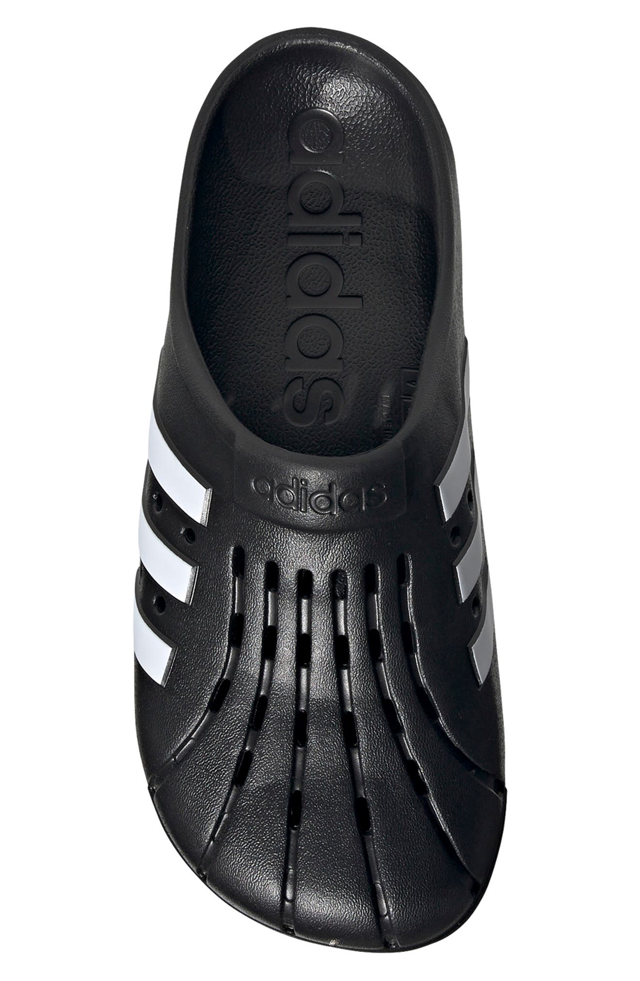 adidas Adilette Clog Sandal, Alternate, color, Core Black/ White/ Core Black