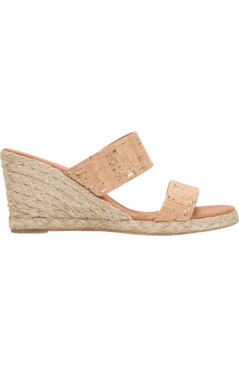 André Assous Nolita Cork Espadrille Platform Wedge Slide Sandal, Alternate, color, Natural