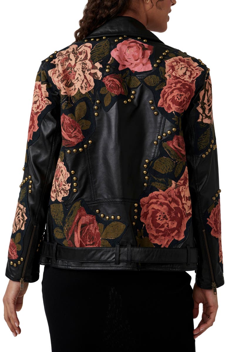 Free People Rebel Rose Moto Jacket, Alternate, color,