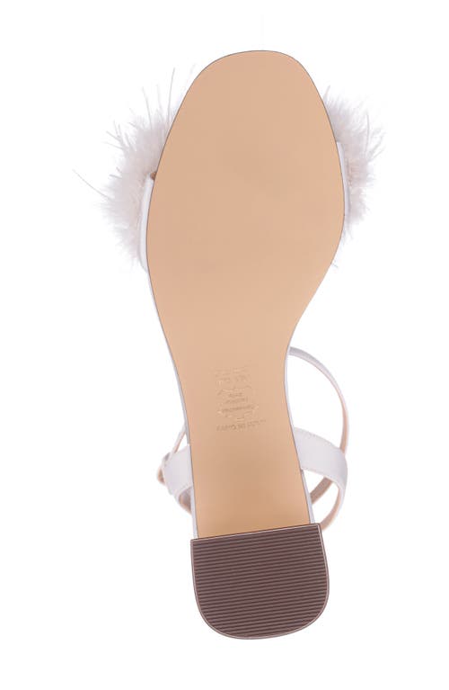 Nina Bev Ankle Strap Faux Feather Sandal In Multi