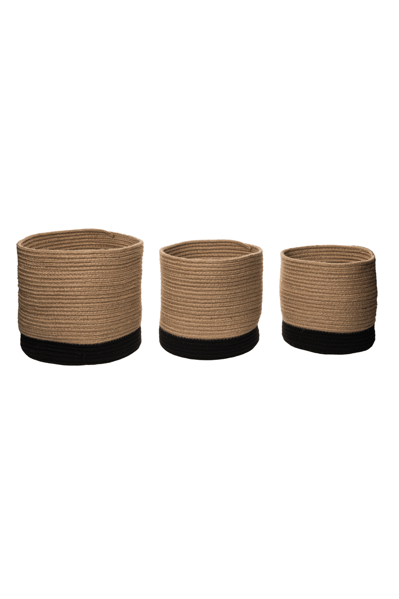 Natural Fiber Brown Wound String Baskets,, Main, color, Brown