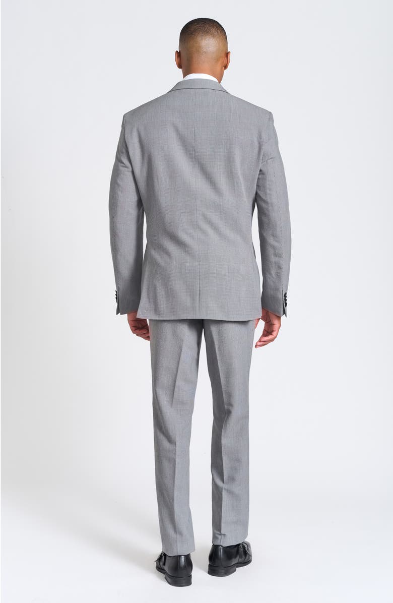 SAVILE ROW CO Gray Glenplaid Print Trim-Fit Suit, Alternate, color, Black