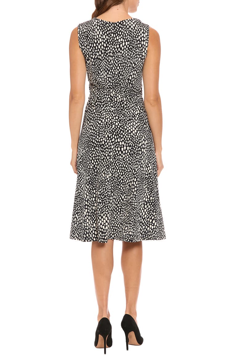 Sleeveless Inset Waist Midi Dress, Alternate, color, BLACK/ IVORY