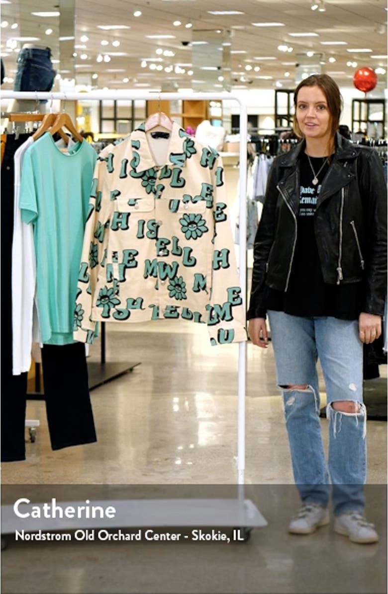 Print Oversize Cotton Twill Shirt Jacket, sales video thumbnail