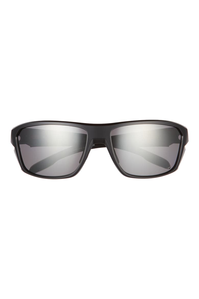 Split Shot 64mm Polarized Oversize Sunglasses, Main, color, MATTE BLACK/ PRIZM BLACK