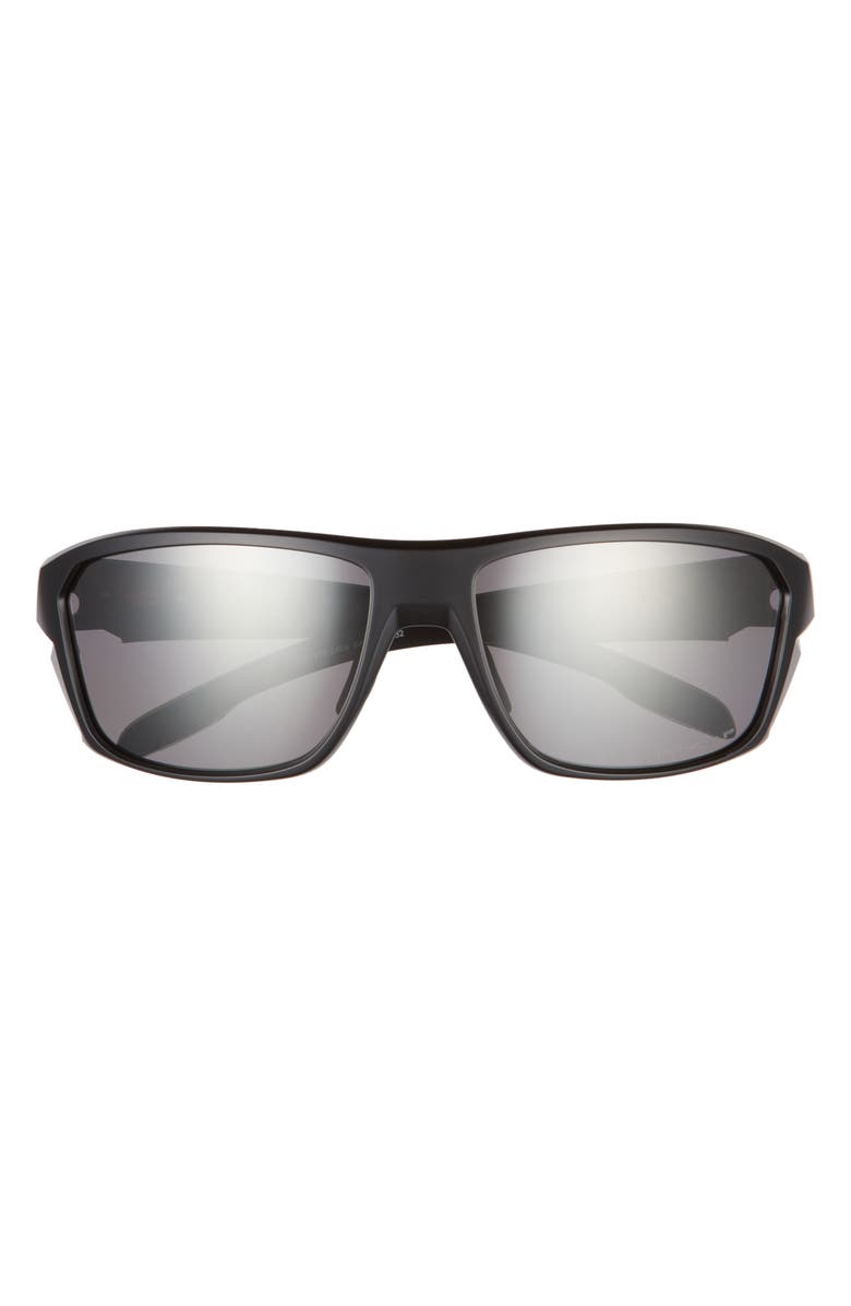 Oakley Split Shot 64mm Polarized Rectangle Sunglasses, Main, color, Matte Black/ Prizm Black