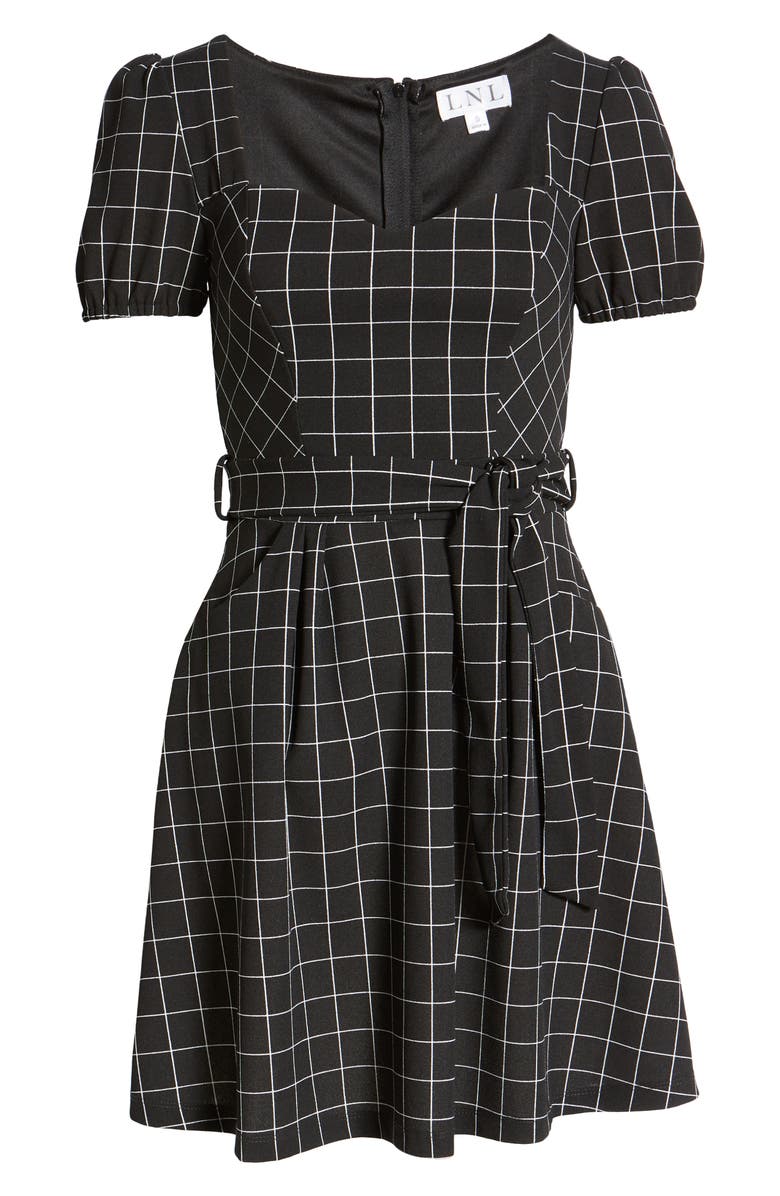 LNL Love, Nickie Lew Plaid Skater Dress, Alternate, color, 