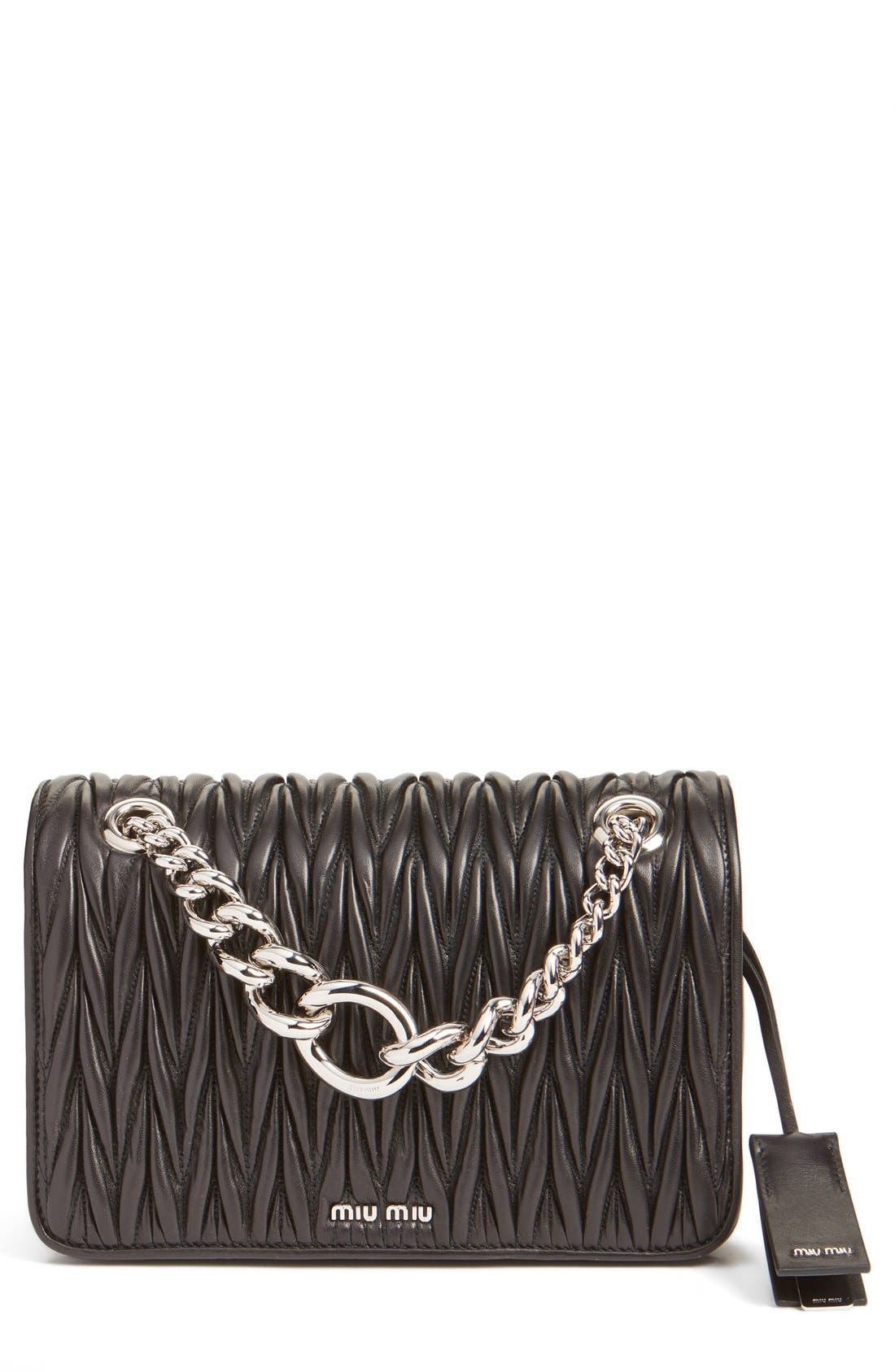 Miu Miu 'Club' Matelassé Leather Shoulder Bag, Main, color, 