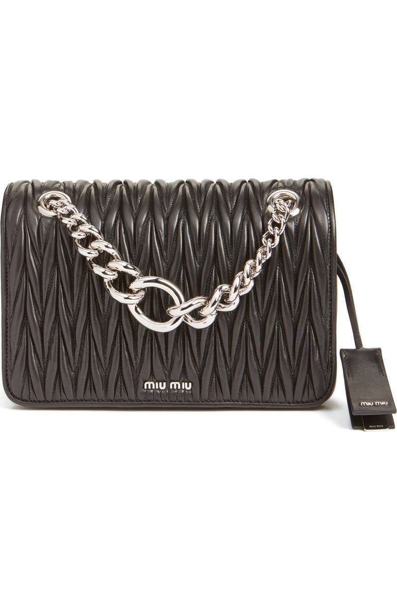 Miu Miu 'Club' Matelassé Leather Shoulder Bag, Main, color,