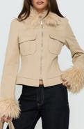 Princess Polly Nindie Faux Fur Contrast Jacket