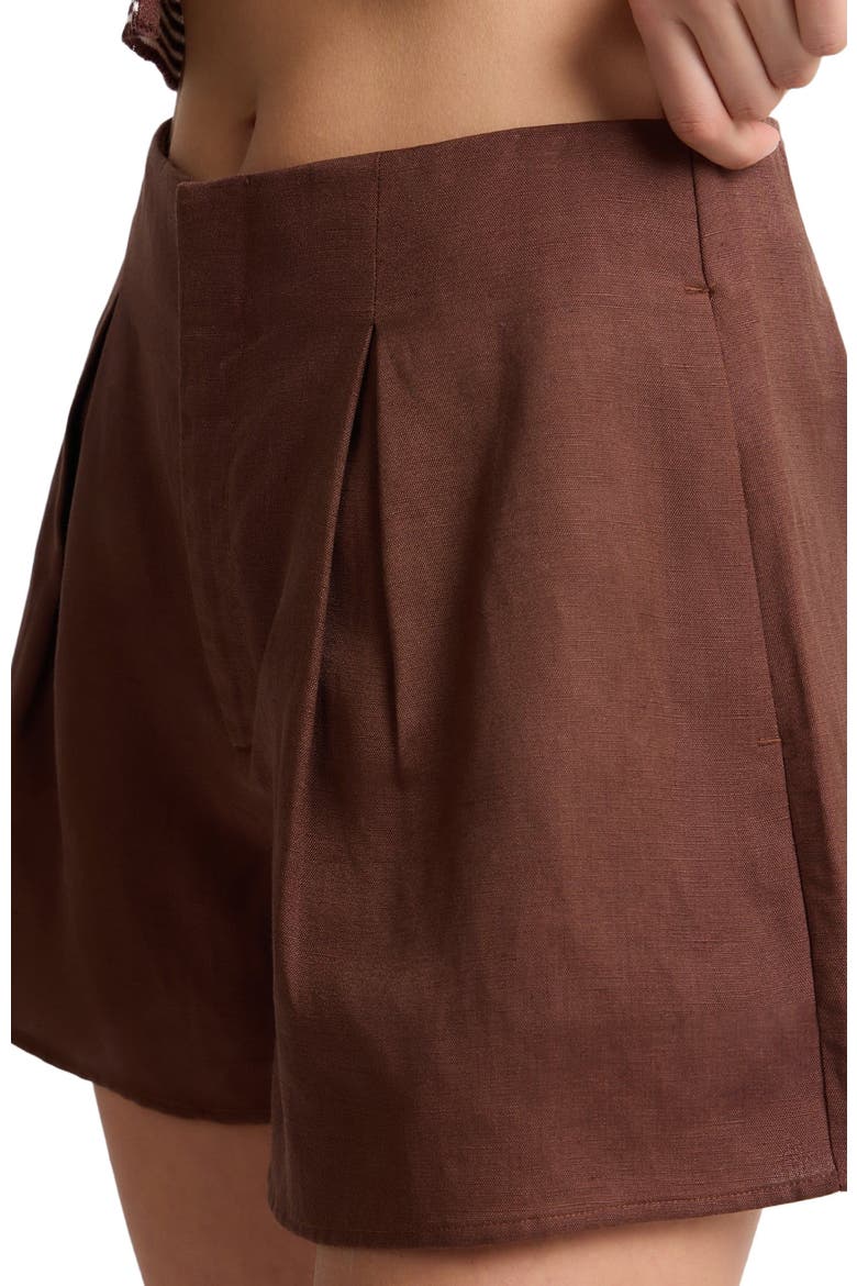 Air Linen Wide Leg Short, Alternate, color, Brown