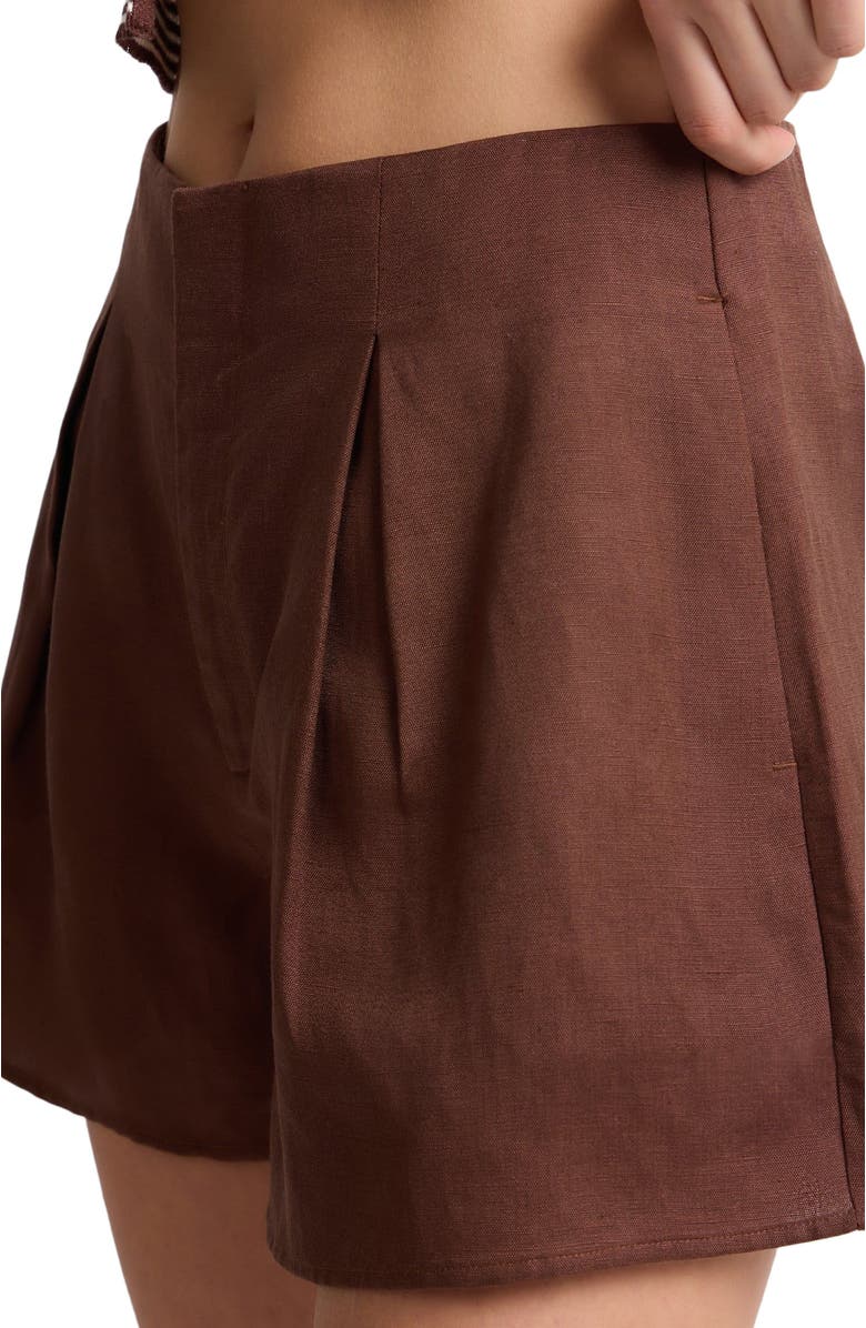 Onia Air Linen Wide Leg Short, Alternate, color, Brown