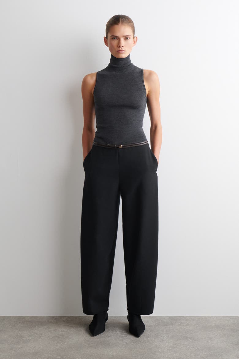 Seamless Merino Wool Turtleneck Top, Alternate, color, CHARCOAL MÉLANGE