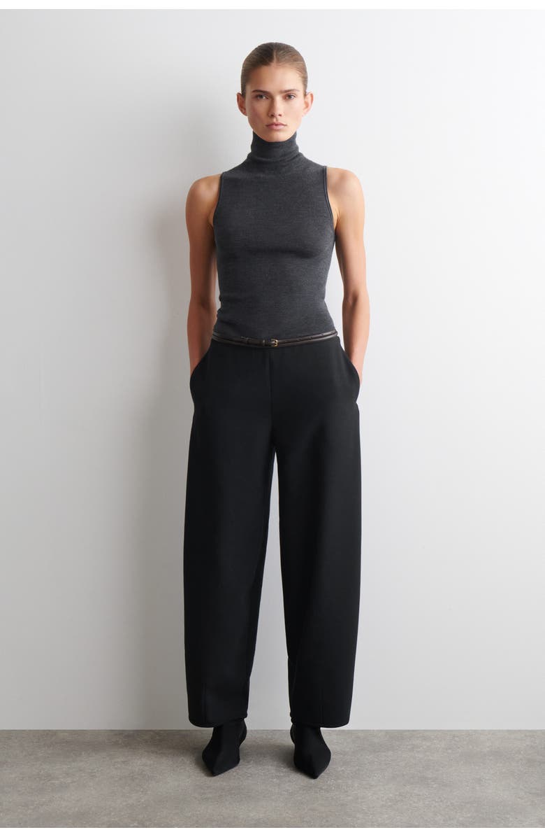 COS Seamless Merino Wool Turtleneck Top, Alternate, color, Charcoal Mélange