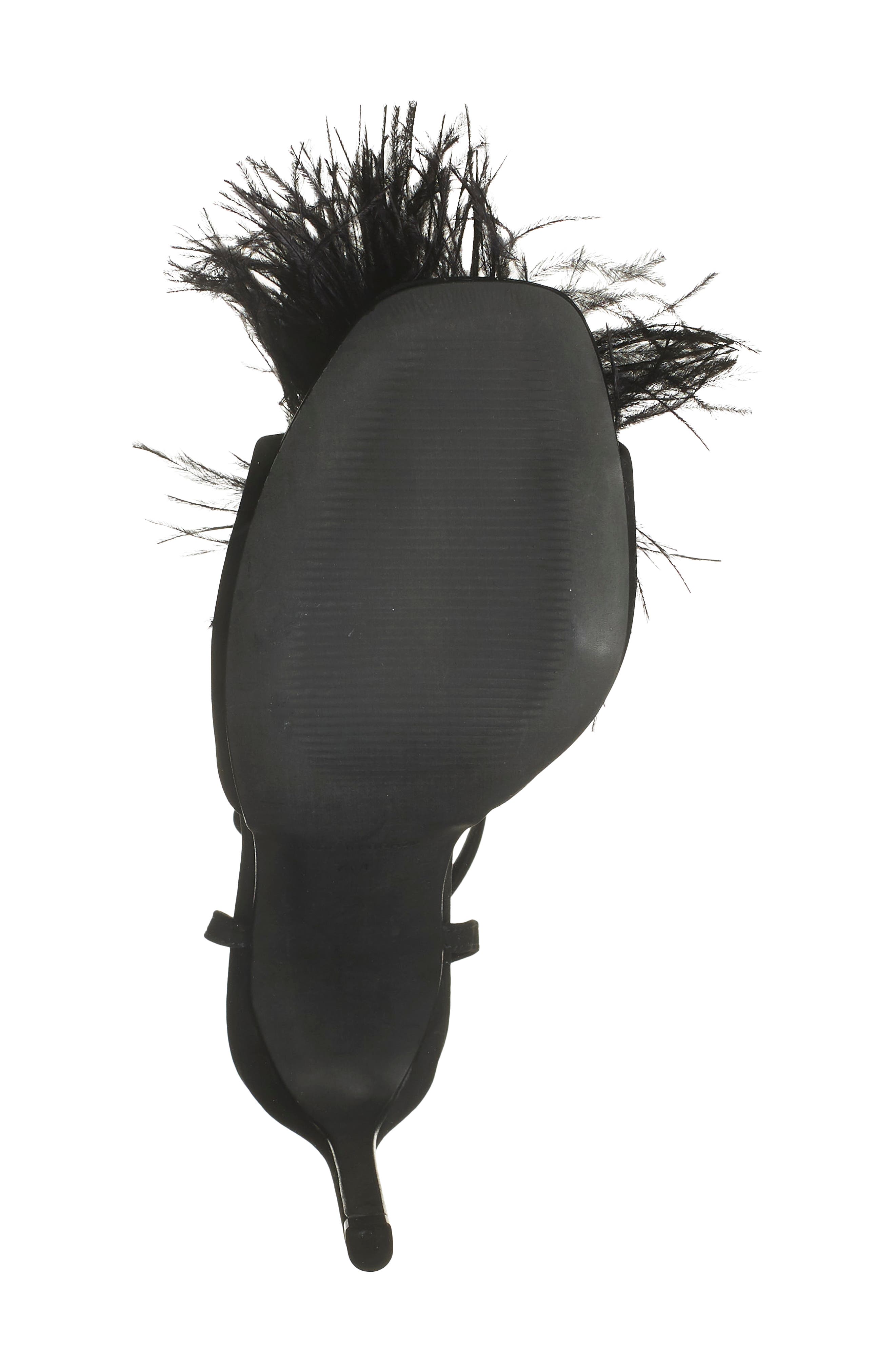 Steve Madden Crush Feather Stiletto Sandal, Alternate, color, 