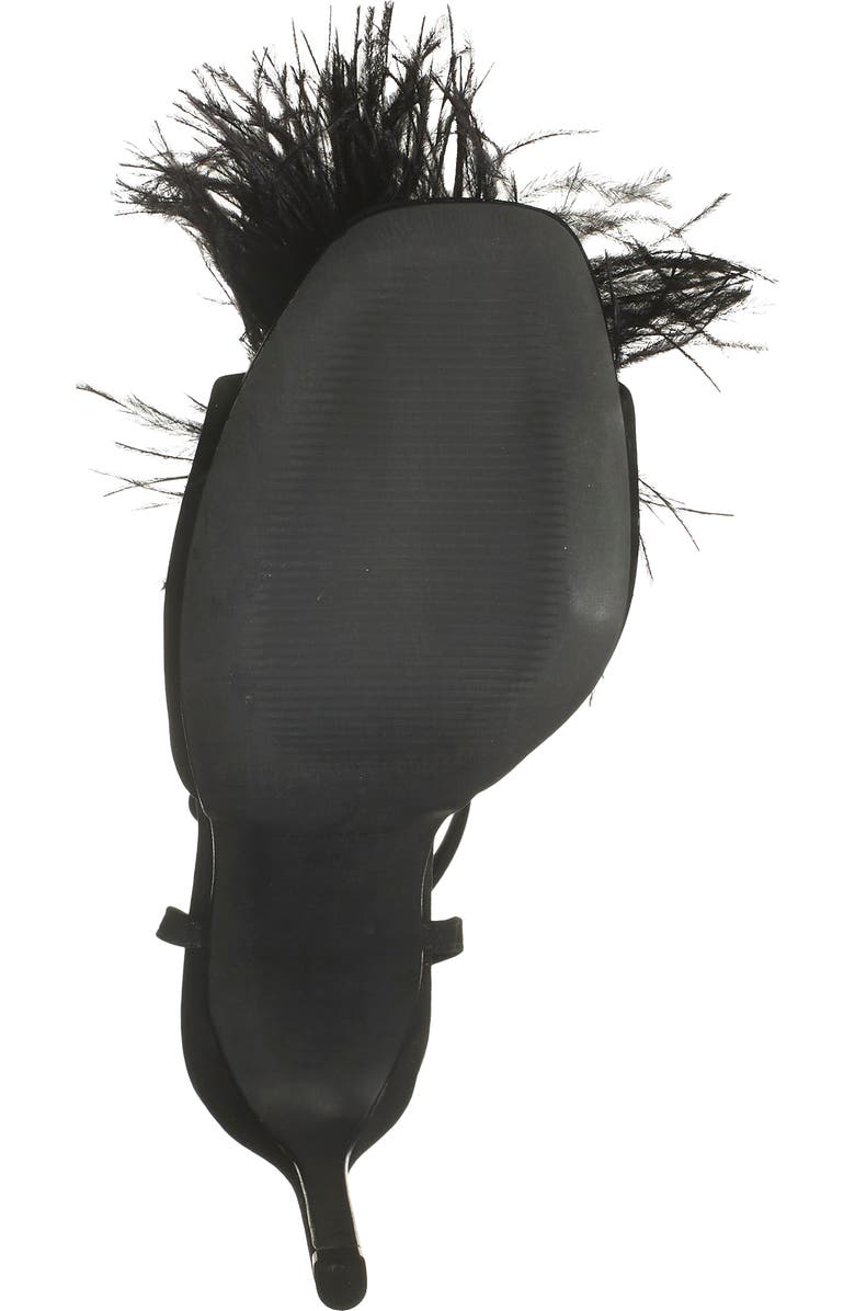 Steve Madden Crush Feather Stiletto Sandal, Alternate, color,