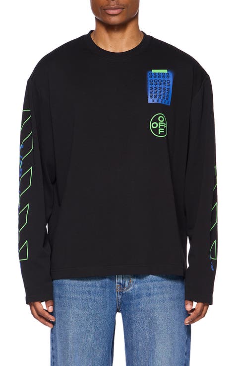 Off Active Long Sleeve Cotton Graphic T-Shirt